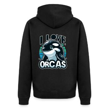 Cadeau d’amant d’orque - Veste à capuche bio Premium Unisexe - noir - Dos - Nico (187cm)
