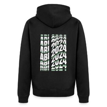 Abitur 2024 Abi Studium Abschlussklasse - Unisex Premium Bio Zip Hoodie - Schwarz - Hinten - Nico (187cm)