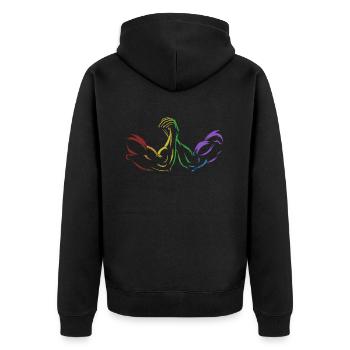 Bras de fer LGBT Rainbow Techniques Exercice - Veste à capuche bio Premium Unisexe - noir - Dos - Nico (187cm)