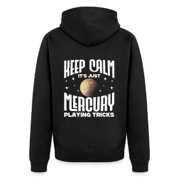 Retrograde planets Mercury retrograde - Unisex Premium Organic Zip Hoodie - black - Back - Nico (187cm)