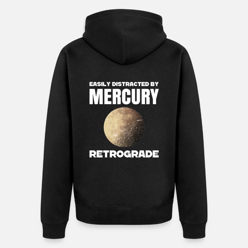 Planètes rétrogrades Mercure rétrograde - Veste à capuche bio Premium Unisexe - noir