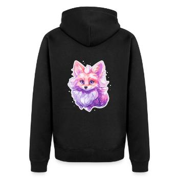 Cadeaux esthétiques pour les amoureux du renard - Veste à capuche bio Premium Unisexe - noir - Dos - Nico (187cm)