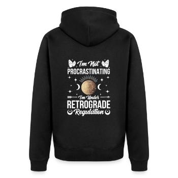 Retrograde planets Mercury retrograde - Unisex Premium Organic Zip Hoodie - black - Back - Nico (187cm)