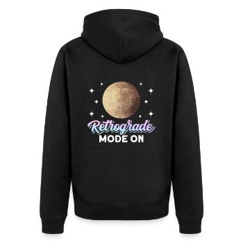Retrograde planets Mercury retrograde - Unisex Premium Organic Zip Hoodie - black - Back - Nico (187cm)