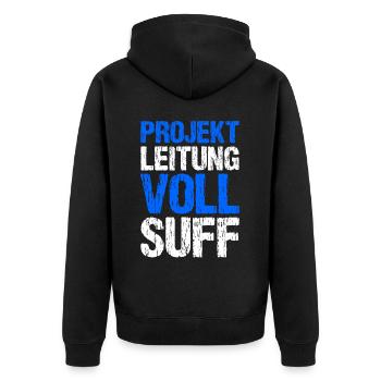 Bier Saufen Shirt Damen Herren Feiern Partnerlook - Unisex Premium Bio Zip Hoodie - Schwarz - Hinten - Nico (187cm)
