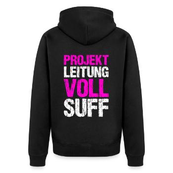 Bier Saufen Shirt Damen Herren Feiern Partnerlook - Unisex Premium Bio Zip Hoodie - Schwarz - Hinten - Nico (187cm)