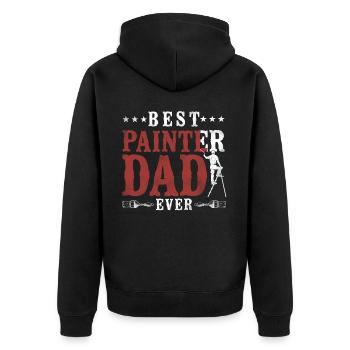 House Painter Decorator Dad Best - Unisex Premium Organic Zip Hoodie - black - Back - Nico (187cm)