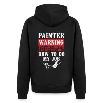 House Painter Decorator Painter - Unisex Premium Organic Zip Hoodie - black - Back - Nico (187cm)