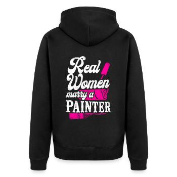 House Painter Decorator Girlfriend - Unisex Premium Organic Zip Hoodie - black - Back - Nico (187cm)
