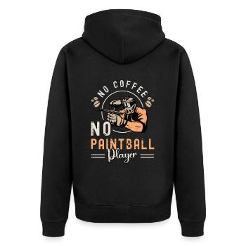 Paintball Player No Coffee No Airsoft Coffee Lover - Unisex Premium Bio Zip Hoodie - Schwarz - Hinten - Nico (187cm)