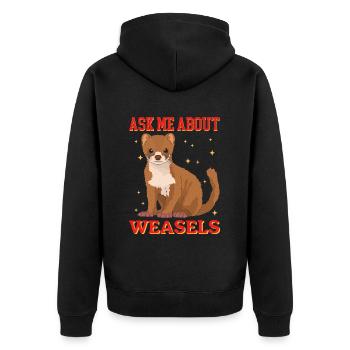 Weasel Mouse Weasel Hermännchen Gift - Unisex Premium Organic Zip Hoodie - black - Back - Nico (187cm)