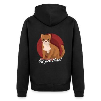 Weasel Mouse Weasel Dwarf Weasel Gift - Unisex Premium Organic Zip Hoodie - black - Back - Nico (187cm)
