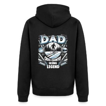 Fête des pères PAPA la légende du ski de fond Papa - Veste à capuche bio Premium Unisexe - noir - Dos - Nico (187cm)