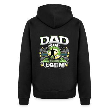 Fête des pères PAPA la légende du tennis Papa Papa - Veste à capuche bio Premium Unisexe - noir - Dos - Nico (187cm)