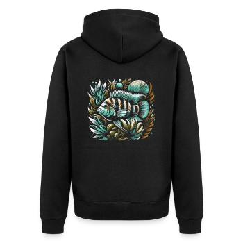 Cichlid Fish Lover Freshwater Fishkeeping Aquarium - Unisex Premium Organic Zip Hoodie - black - Back - Nico (187cm)