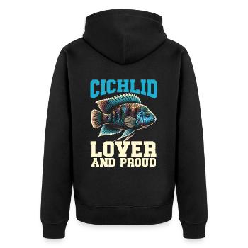 Cichlid Fish Lover Aquarium d’aquariophilie d’eau douce - Veste à capuche bio Premium Unisexe - noir - Dos - Nico (187cm)