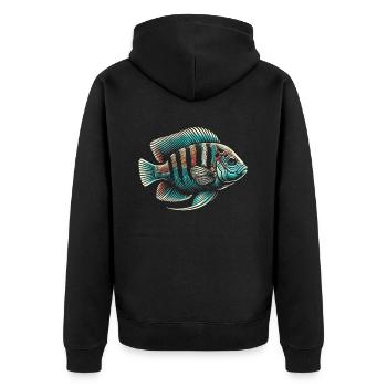 Cichlid Fish Lover Freshwater Fishkeeping Aquarium - Unisex Premium Organic Zip Hoodie - black - Back - Nico (187cm)
