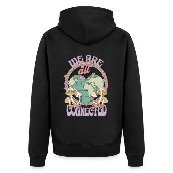 Nous sommes tous connectés Jour de la Terre - Veste à capuche bio Premium Unisexe - noir - Dos - Nico (187cm)
