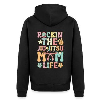 BJJ Martial Arts for Women - Unisex Premium Organic Zip Hoodie - black - Back - Nico (187cm)