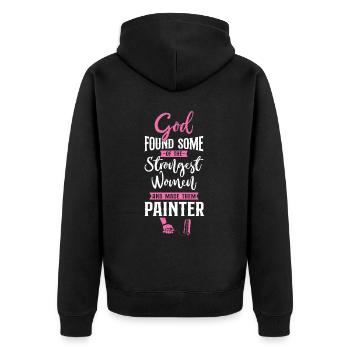 Peintre en bâtiment Décorateur Femme - Veste à capuche bio Premium Unisexe - noir - Dos - Nico (187cm)