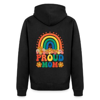 Maman LGBTQ groovy - Veste à capuche bio Premium Unisexe - noir - Dos - Nico (187cm)