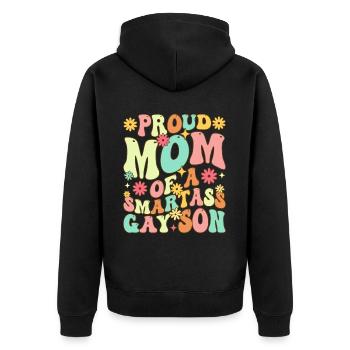 Mère LGBTQ Gay Pride - Veste à capuche bio Premium Unisexe - noir - Dos - Nico (187cm)
