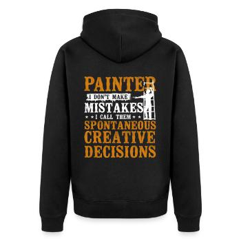 House Painter Decorator Painter I - Unisex Premium Organic Zip Hoodie - black - Back - Nico (187cm)