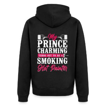 House Painter Decorator Girlfriend - Unisex Premium Organic Zip Hoodie - black - Back - Nico (187cm)