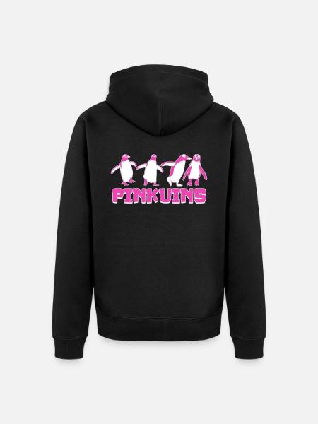 Penguin Funny Penguins - Unisex Premium Organic Zip Hoodie - black