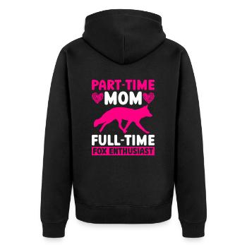 Funny Gifts for Fox Lovers - Unisex Premium Organic Zip Hoodie - black - Back - Nico (187cm)