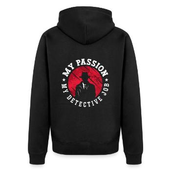 Détective Ma Passion Mon Métier de Détective Enquêteur - Veste à capuche bio Premium Unisexe - noir - Dos - Nico (187cm)