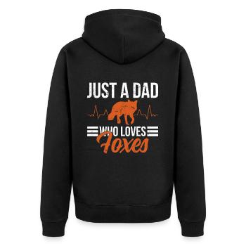 Funny Gifts for Fox Lovers - Unisex Premium Organic Zip Hoodie - black - Back - Nico (187cm)