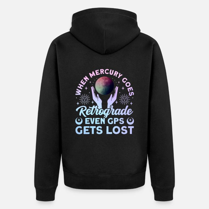 Planètes rétrogrades Mercure rétrograde - Veste à capuche bio Premium Unisexe - noir