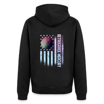 Retrograde planets Mercury retrograde - Unisex Premium Organic Zip Hoodie - black - Back - Nico (187cm)
