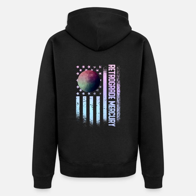Planètes rétrogrades Mercure rétrograde - Veste à capuche bio Premium Unisexe - noir