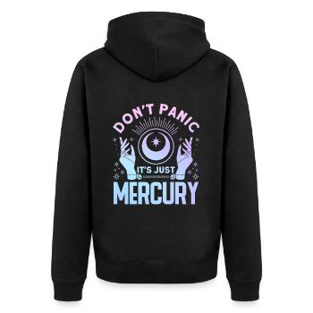 Retrograde planets Mercury retrograde - Unisex Premium Organic Zip Hoodie - black - Back - Nico (187cm)