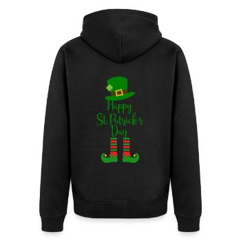 Accessoires de la Saint-Patrick Irlande Shamrock décoration - Veste à capuche bio Premium Unisexe - noir - Dos - Nico (187cm)