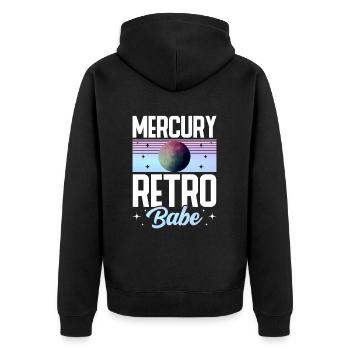 Retrograde planets Mercury retrograde - Unisex Premium Organic Zip Hoodie - black - Back - Nico (187cm)