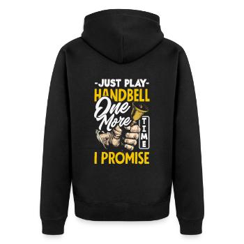 Choral Musical Instrument Hand Bell - Unisex Premium Organic Zip Hoodie - black - Back - Nico (187cm)