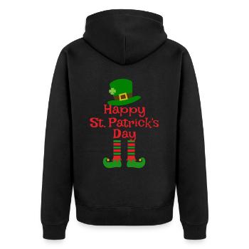 Accessoires de la Saint-Patrick Irlande Shamrock décoration - Veste à capuche bio Premium Unisexe - noir - Dos - Nico (187cm)