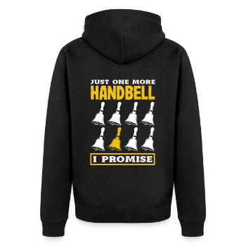 Choral Musical Instrument Hand Bell - Unisex Premium Organic Zip Hoodie - black - Back - Nico (187cm)