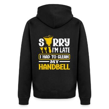Choral Musical Instrument Hand Bell - Unisex Premium Organic Zip Hoodie - black - Back - Nico (187cm)