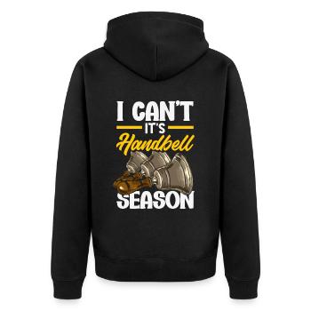 Choral Musical Instrument Hand Bell - Unisex Premium Organic Zip Hoodie - black - Back - Nico (187cm)