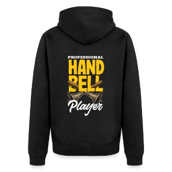 Choral Musical Instrument Hand Bell - Unisex Premium Organic Zip Hoodie - black - Back - Nico (187cm)