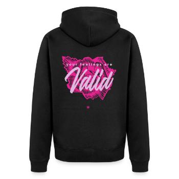 Your Feelings Are Valid Anxiety Depression - Unisex Premium Organic Zip Hoodie - black - Back - Nico (187cm)
