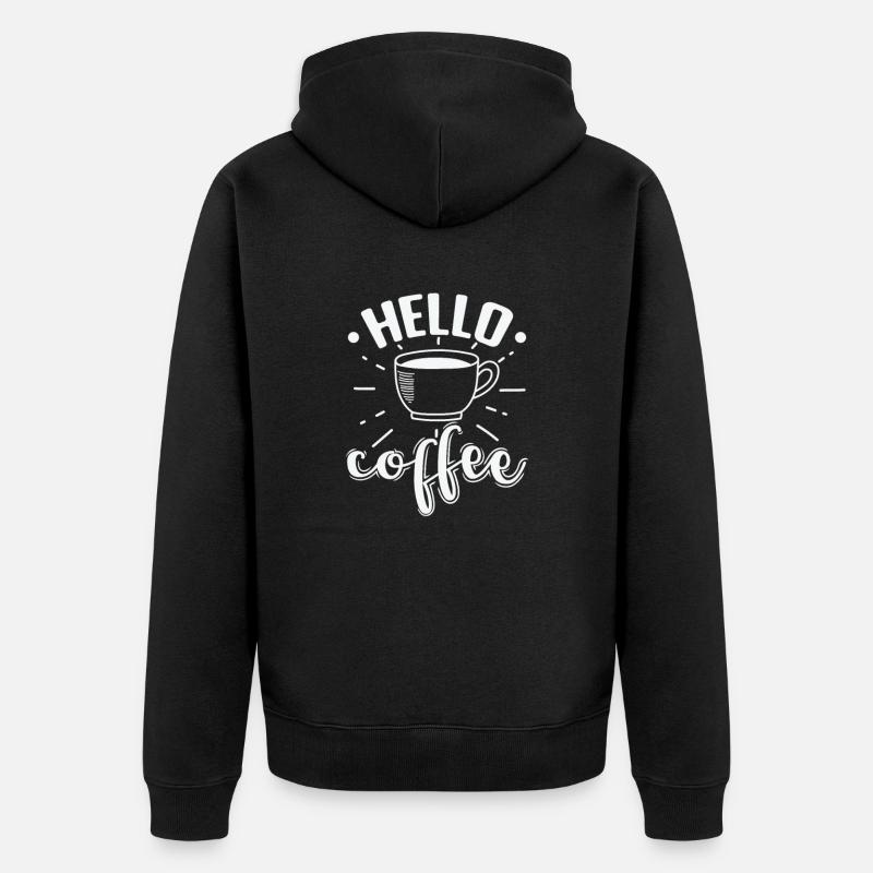 Bonjour Café Caféine Café Arôme - Veste à capuche bio Premium Unisexe - noir