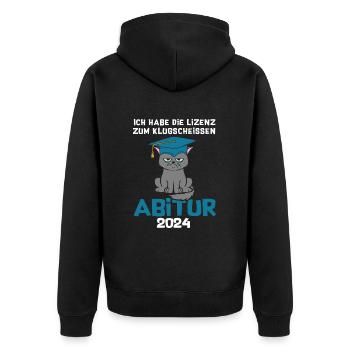 High School Diploma 2024 Graduation License to Wisecrack - Unisex Premium Organic Zip Hoodie - black - Back - Nico (187cm)
