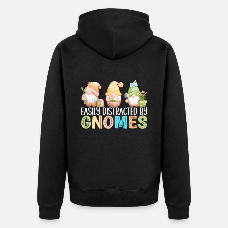 Gartenzwerge Gartenarbeit - Unisex Premium Bio Zip Hoodie - Schwarz