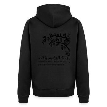 Arbre de vie - Citation d’arbre de vie - Veste à capuche bio Premium Unisexe - noir - Dos - Nico (187cm)