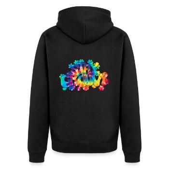 Groovy Tie Dye rétro des années 70 Hippie Vintage - Veste à capuche bio Premium Unisexe - noir - Dos - Nico (187cm)